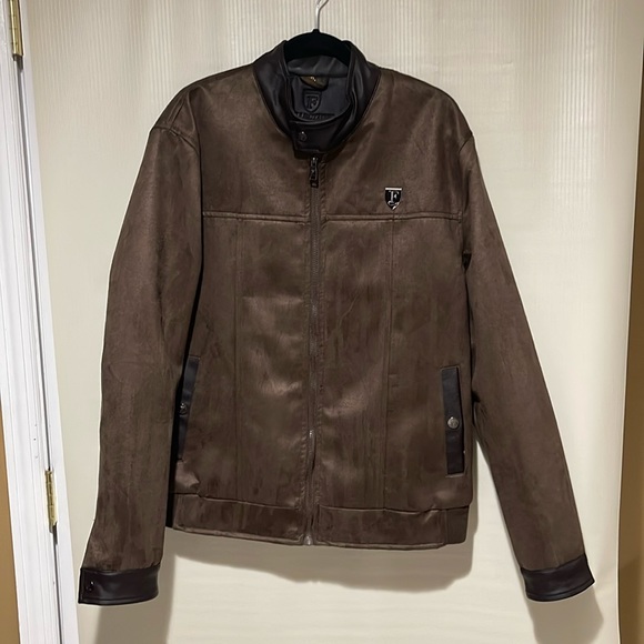 F Collections Other - NWOT F COLLECTIONS Men’s Faux Suede Leather Bomber Jacket SZ XXL Made In Italy